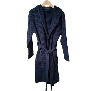 Onsen Huckberry Supima Waffle Bath Robe Twilight Blue -‎ Size Large New